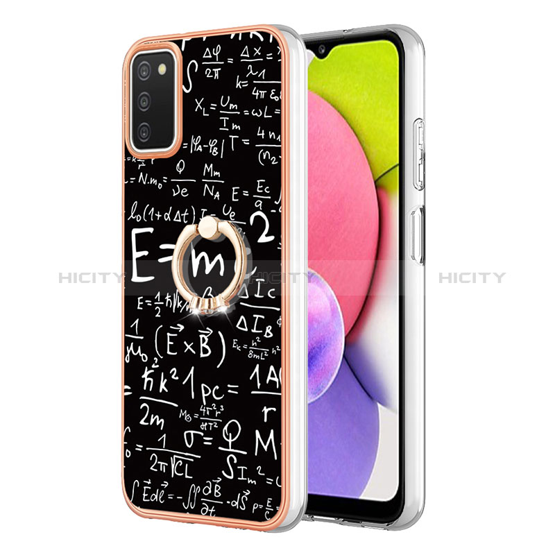 Funda Silicona Gel Goma Patron de Moda Carcasa con Anillo de dedo Soporte YB2 para Samsung Galaxy M02s