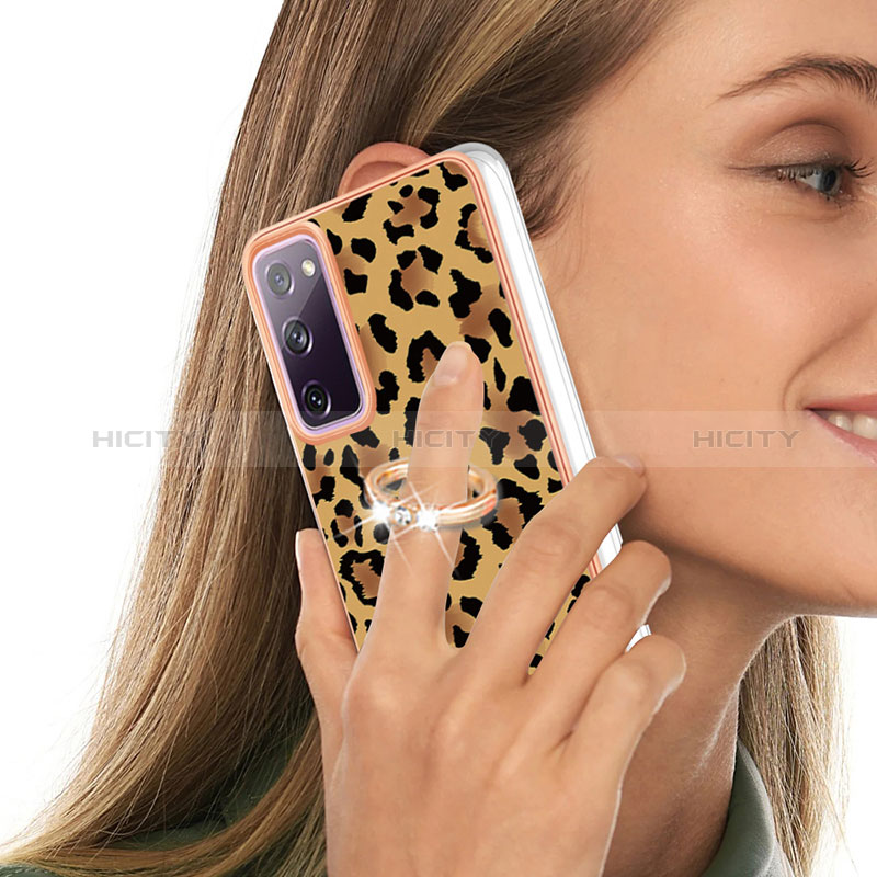 Funda Silicona Gel Goma Patron de Moda Carcasa con Anillo de dedo Soporte YB2 para Samsung Galaxy S20 FE 4G