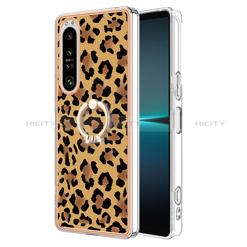 Funda Silicona Gel Goma Patron de Moda Carcasa con Anillo de dedo Soporte YB2 para Sony Xperia 1 IV