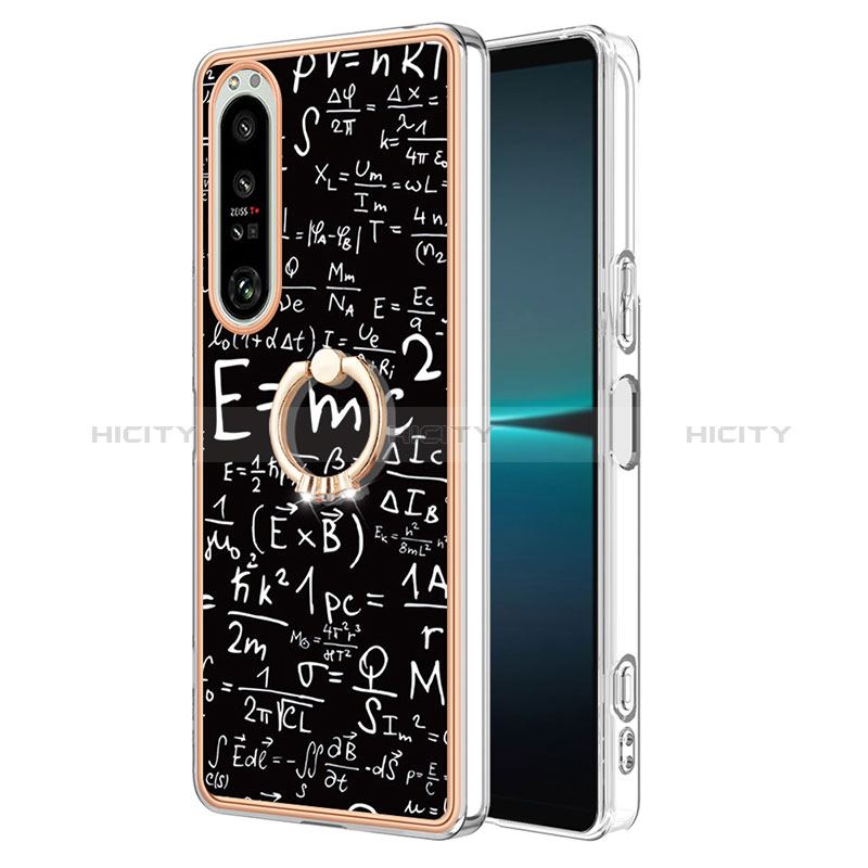 Funda Silicona Gel Goma Patron de Moda Carcasa con Anillo de dedo Soporte YB2 para Sony Xperia 1 IV