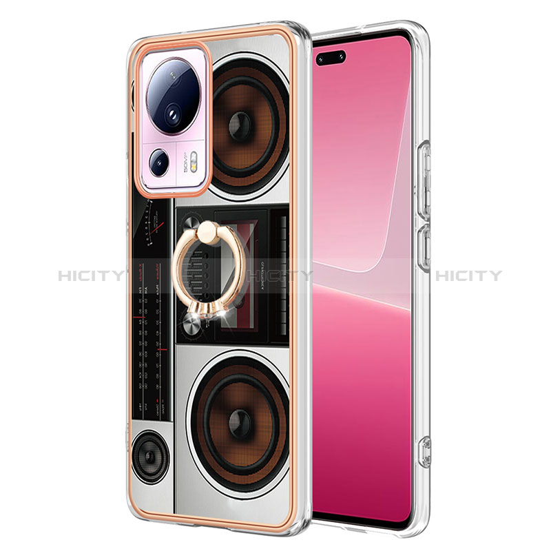 Funda Silicona Gel Goma Patron de Moda Carcasa con Anillo de dedo Soporte YB2 para Xiaomi Civi 2 5G