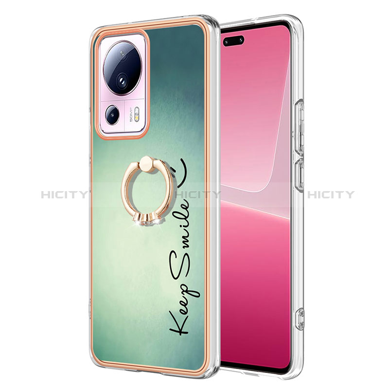 Funda Silicona Gel Goma Patron de Moda Carcasa con Anillo de dedo Soporte YB2 para Xiaomi Mi 12 Lite NE 5G