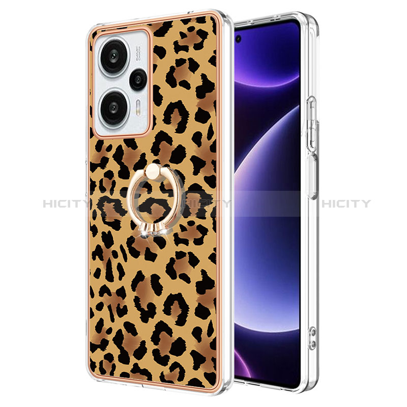 Funda Silicona Gel Goma Patron de Moda Carcasa con Anillo de dedo Soporte YB2 para Xiaomi Poco F5 5G