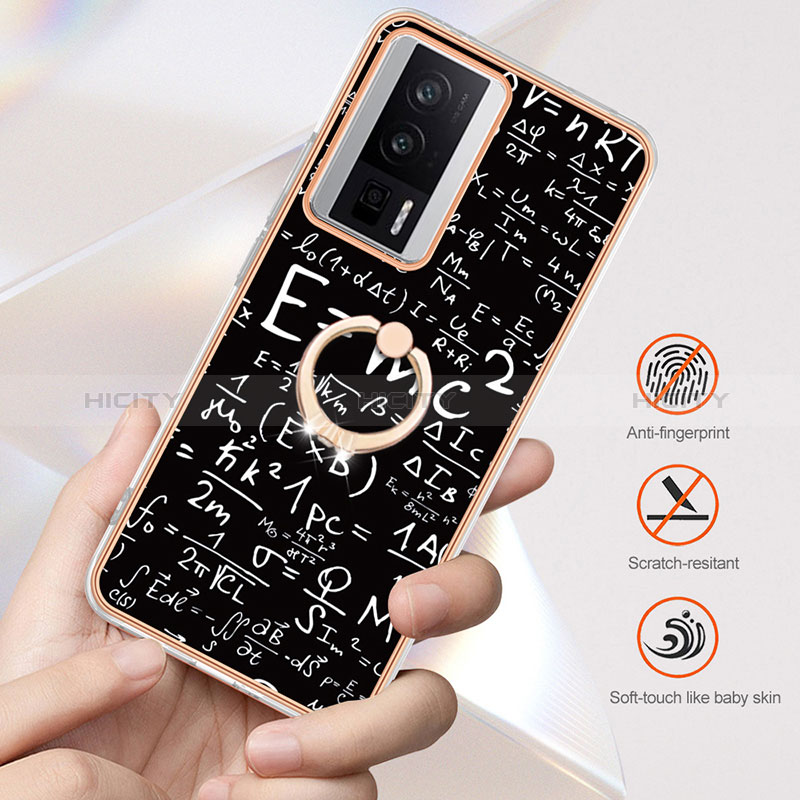 Funda Silicona Gel Goma Patron de Moda Carcasa con Anillo de dedo Soporte YB2 para Xiaomi Redmi K60 5G