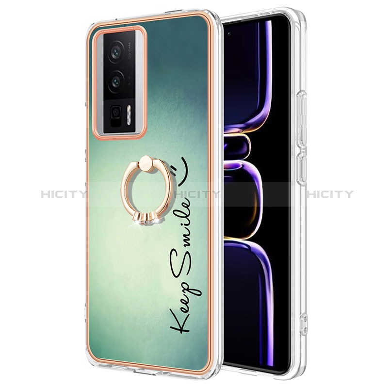 Funda Silicona Gel Goma Patron de Moda Carcasa con Anillo de dedo Soporte YB2 para Xiaomi Redmi K60 5G