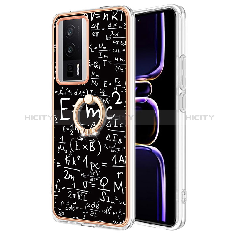 Funda Silicona Gel Goma Patron de Moda Carcasa con Anillo de dedo Soporte YB2 para Xiaomi Redmi K60 Pro 5G