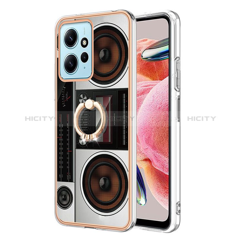 Funda Silicona Gel Goma Patron de Moda Carcasa con Anillo de dedo Soporte YB2 para Xiaomi Redmi Note 12 4G Vistoso