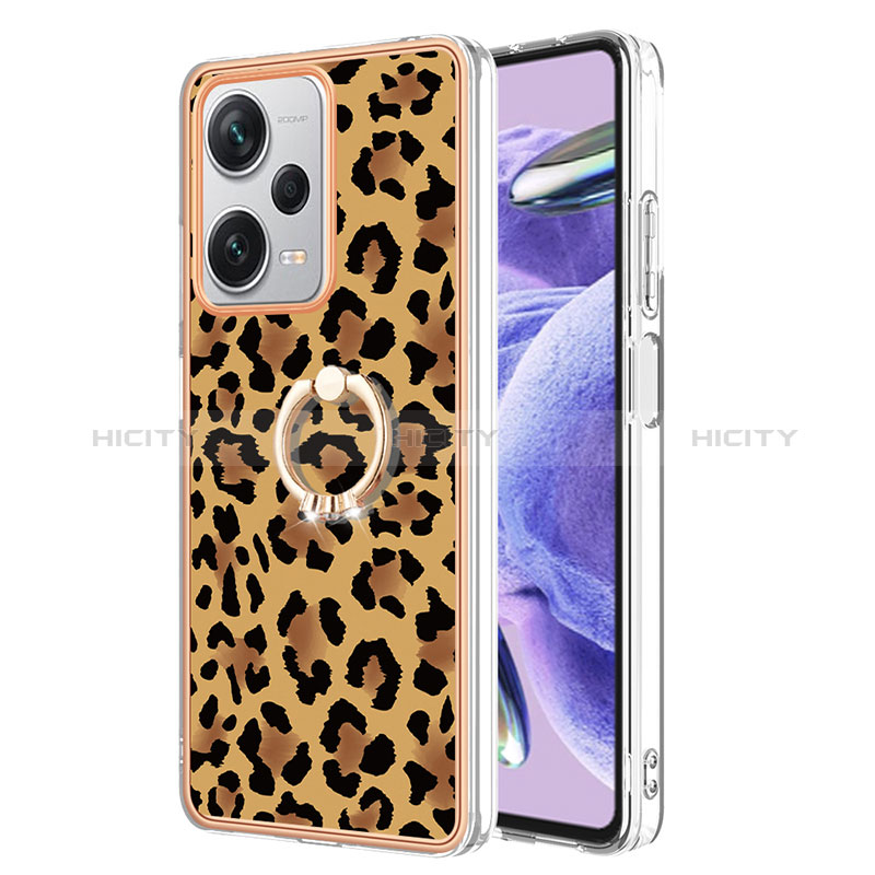 Funda Silicona Gel Goma Patron de Moda Carcasa con Anillo de dedo Soporte YB2 para Xiaomi Redmi Note 12 Explorer