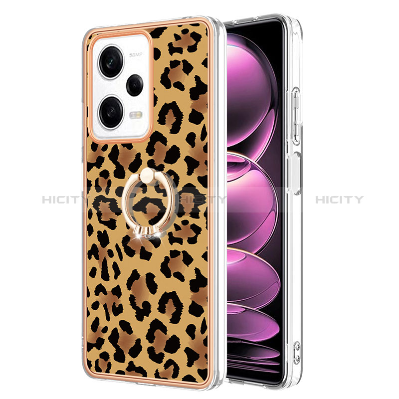 Funda Silicona Gel Goma Patron de Moda Carcasa con Anillo de dedo Soporte YB2 para Xiaomi Redmi Note 12 Pro 5G