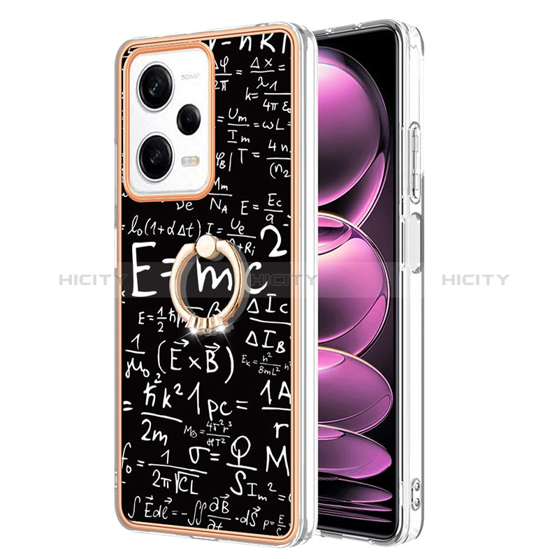 Funda Silicona Gel Goma Patron de Moda Carcasa con Anillo de dedo Soporte YB2 para Xiaomi Redmi Note 12 Pro 5G