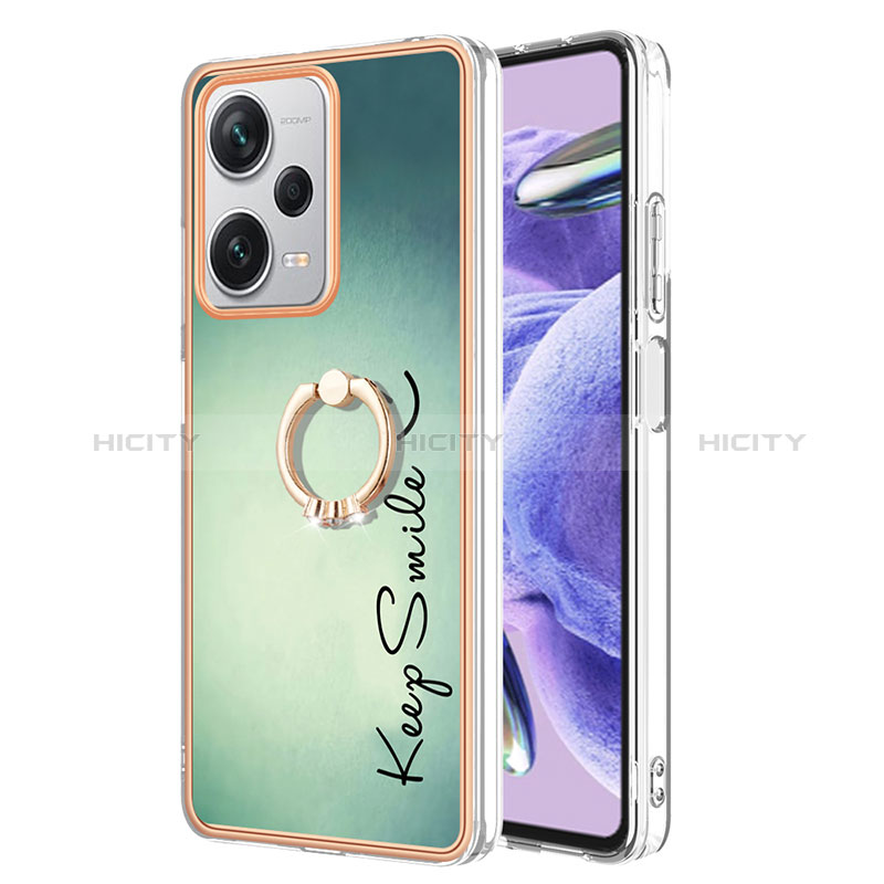 Funda Silicona Gel Goma Patron de Moda Carcasa con Anillo de dedo Soporte YB2 para Xiaomi Redmi Note 12 Pro+ Plus 5G