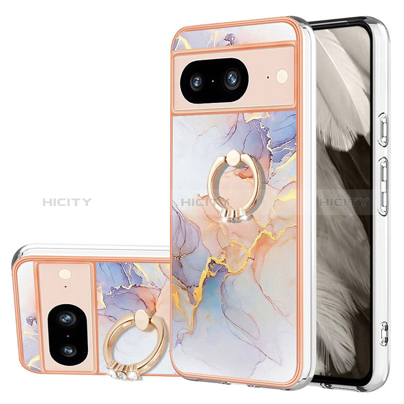 Funda Silicona Gel Goma Patron de Moda Carcasa con Anillo de dedo Soporte YB3 para Google Pixel 8 5G