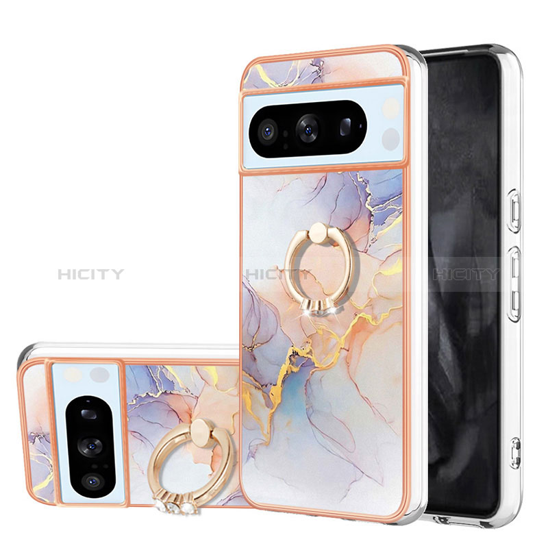 Funda Silicona Gel Goma Patron de Moda Carcasa con Anillo de dedo Soporte YB3 para Google Pixel 8 Pro 5G