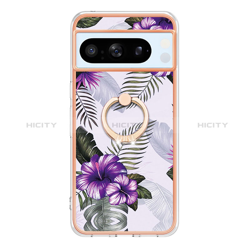 Funda Silicona Gel Goma Patron de Moda Carcasa con Anillo de dedo Soporte YB3 para Google Pixel 8 Pro 5G