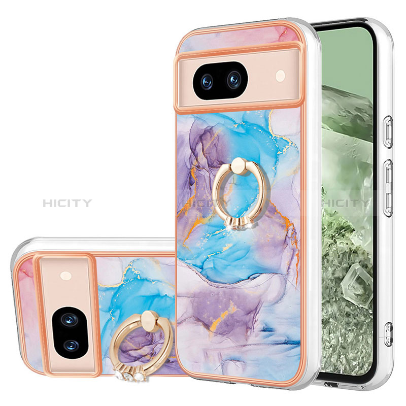 Funda Silicona Gel Goma Patron de Moda Carcasa con Anillo de dedo Soporte YB3 para Google Pixel 8a 5G