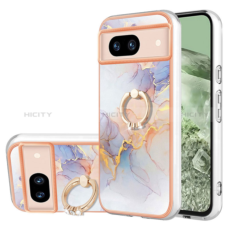 Funda Silicona Gel Goma Patron de Moda Carcasa con Anillo de dedo Soporte YB3 para Google Pixel 8a 5G