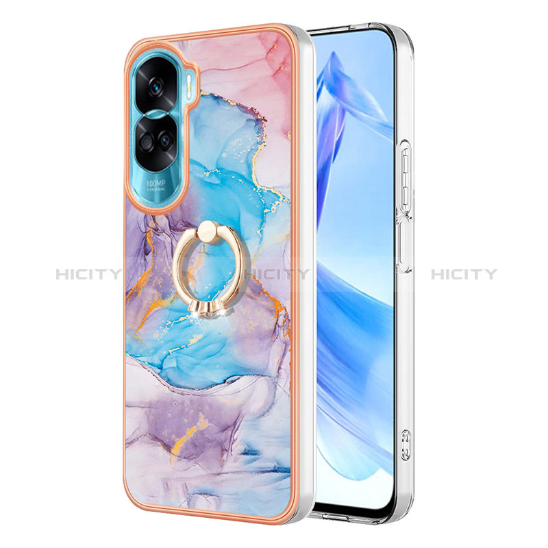 Funda Silicona Gel Goma Patron de Moda Carcasa con Anillo de dedo Soporte YB3 para Huawei Honor 90 Lite 5G