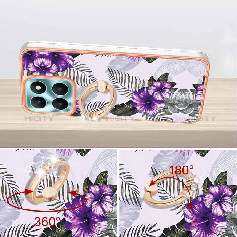 Funda Silicona Gel Goma Patron de Moda Carcasa con Anillo de dedo Soporte YB3 para Huawei Honor X6a