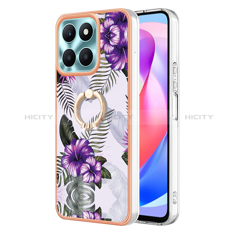 Funda Silicona Gel Goma Patron de Moda Carcasa con Anillo de dedo Soporte YB3 para Huawei Honor X6a