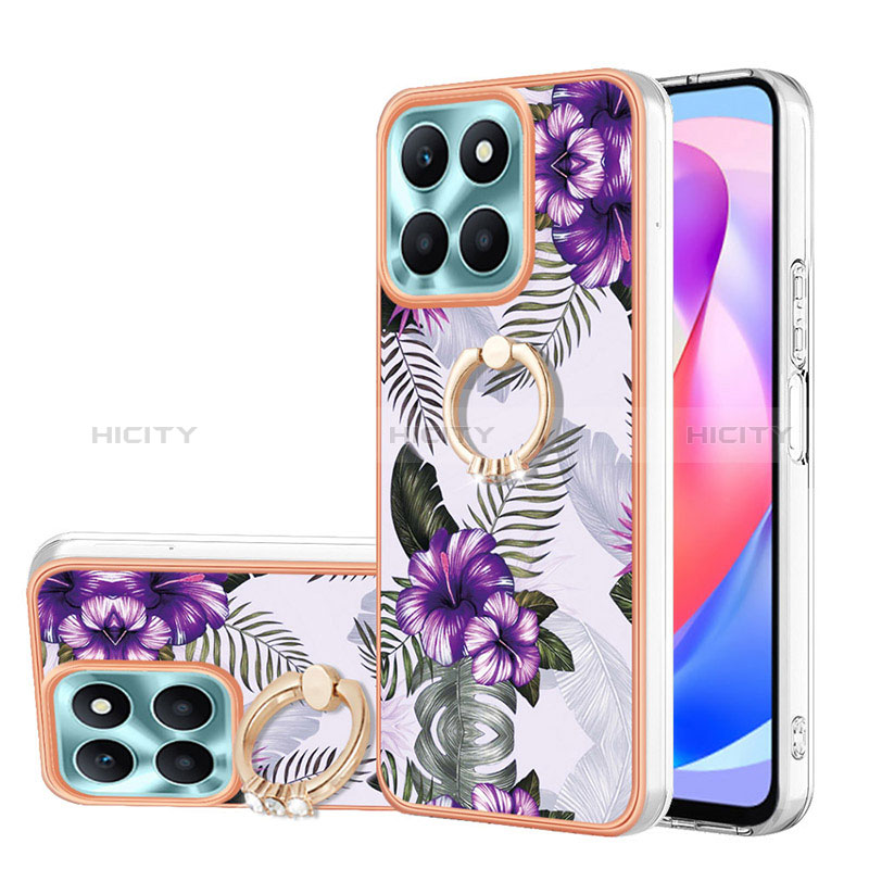 Funda Silicona Gel Goma Patron de Moda Carcasa con Anillo de dedo Soporte YB3 para Huawei Honor X6a