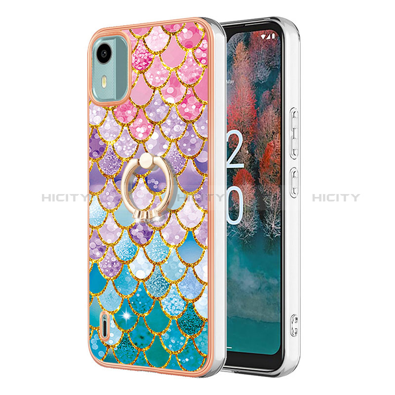 Funda Silicona Gel Goma Patron de Moda Carcasa con Anillo de dedo Soporte YB3 para Nokia C12