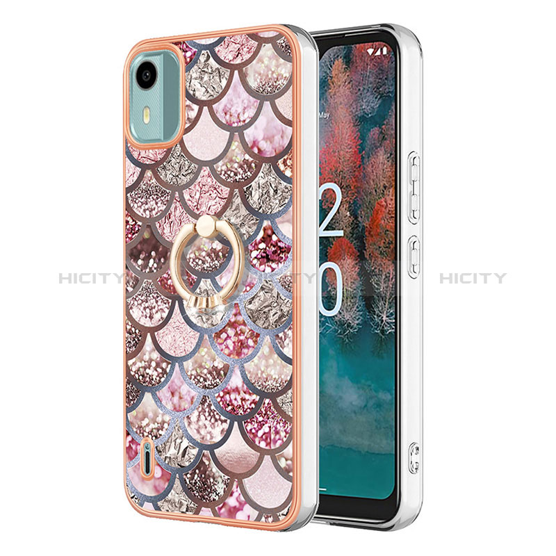 Funda Silicona Gel Goma Patron de Moda Carcasa con Anillo de dedo Soporte YB3 para Nokia C12