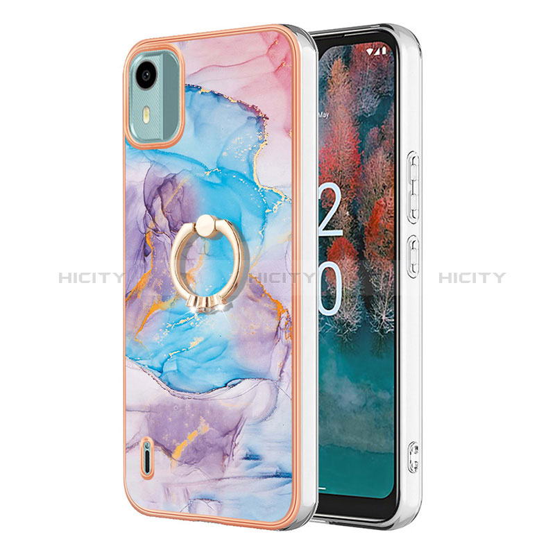 Funda Silicona Gel Goma Patron de Moda Carcasa con Anillo de dedo Soporte YB3 para Nokia C12 Pro