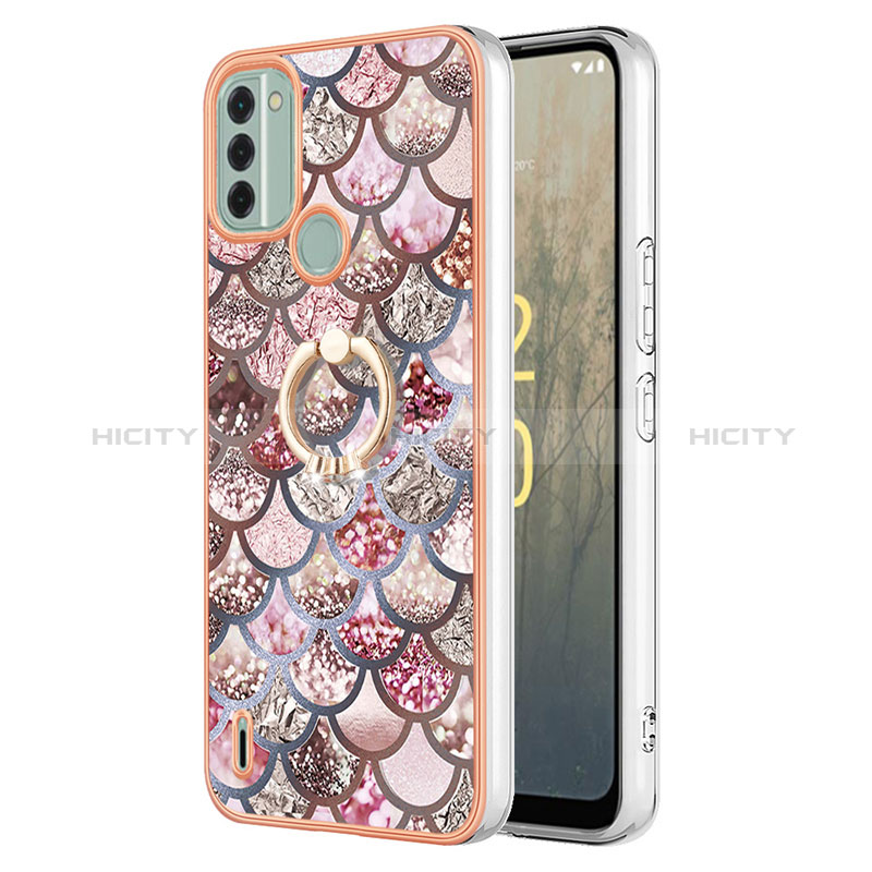 Funda Silicona Gel Goma Patron de Moda Carcasa con Anillo de dedo Soporte YB3 para Nokia C31