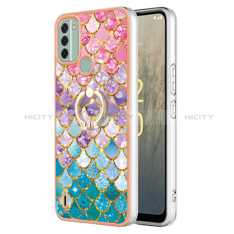 Funda Silicona Gel Goma Patron de Moda Carcasa con Anillo de dedo Soporte YB3 para Nokia C31