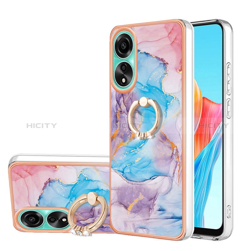 Funda Silicona Gel Goma Patron de Moda Carcasa con Anillo de dedo Soporte YB3 para Oppo A78 4G