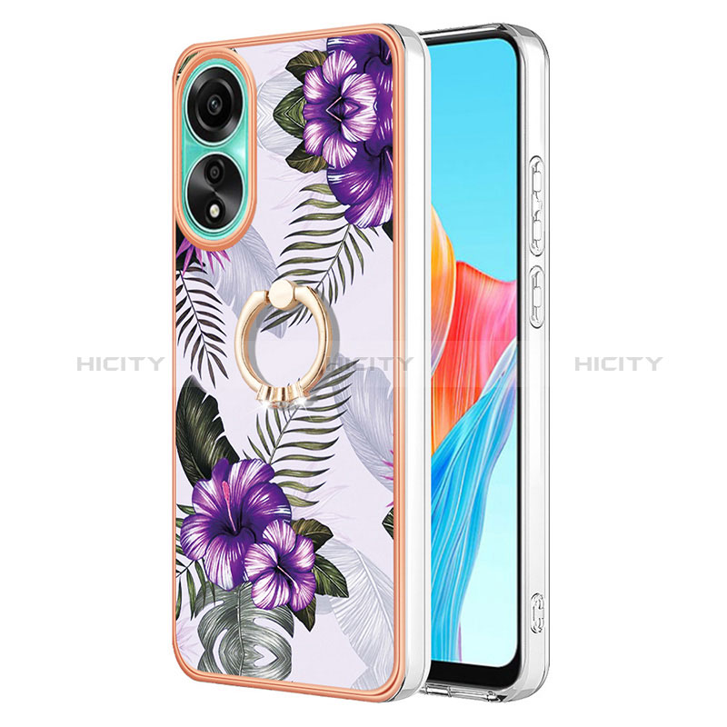 Funda Silicona Gel Goma Patron de Moda Carcasa con Anillo de dedo Soporte YB3 para Oppo A78 4G