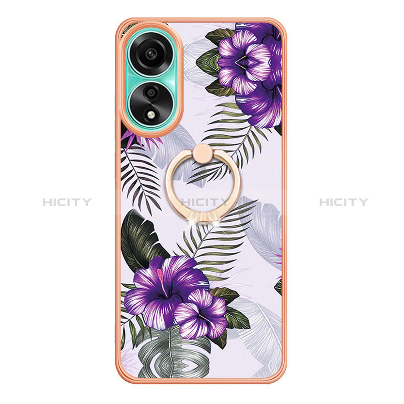 Funda Silicona Gel Goma Patron de Moda Carcasa con Anillo de dedo Soporte YB3 para Oppo A78 4G