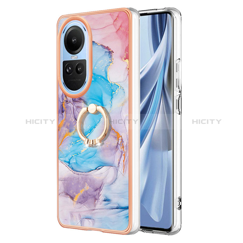 Funda Silicona Gel Goma Patron de Moda Carcasa con Anillo de dedo Soporte YB3 para Oppo Reno10 5G