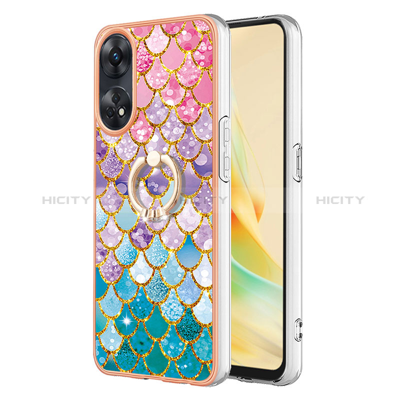 Funda Silicona Gel Goma Patron de Moda Carcasa con Anillo de dedo Soporte YB3 para Oppo Reno8 T 4G