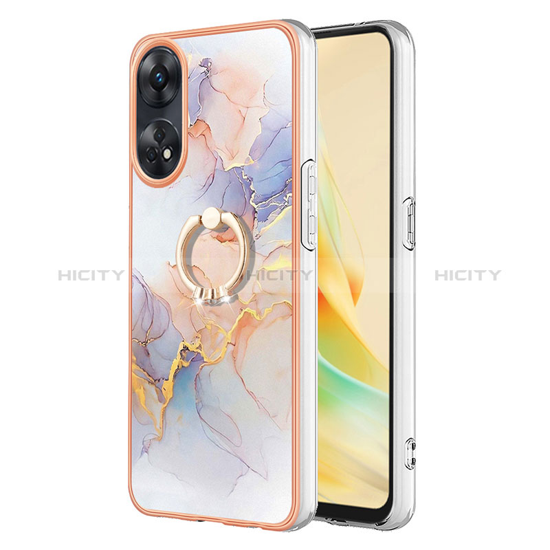 Funda Silicona Gel Goma Patron de Moda Carcasa con Anillo de dedo Soporte YB3 para Oppo Reno8 T 4G