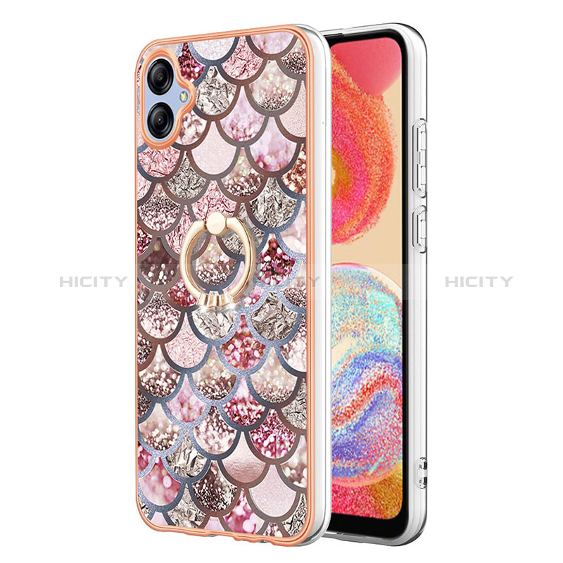 Funda Silicona Gel Goma Patron de Moda Carcasa con Anillo de dedo Soporte YB3 para Samsung Galaxy A04 4G