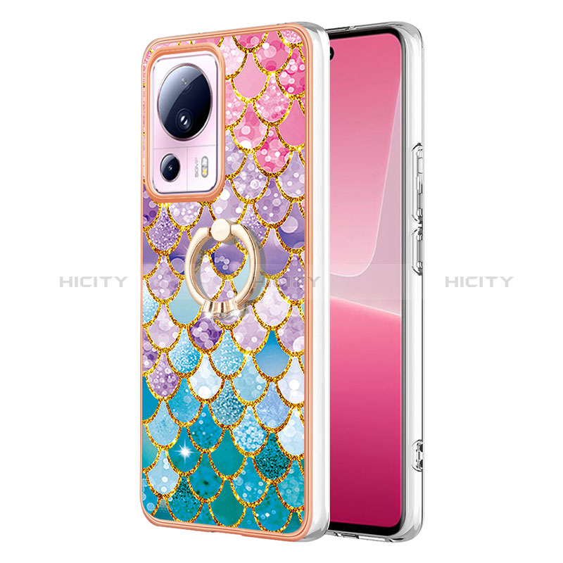 Funda Silicona Gel Goma Patron de Moda Carcasa con Anillo de dedo Soporte YB3 para Xiaomi Civi 2 5G