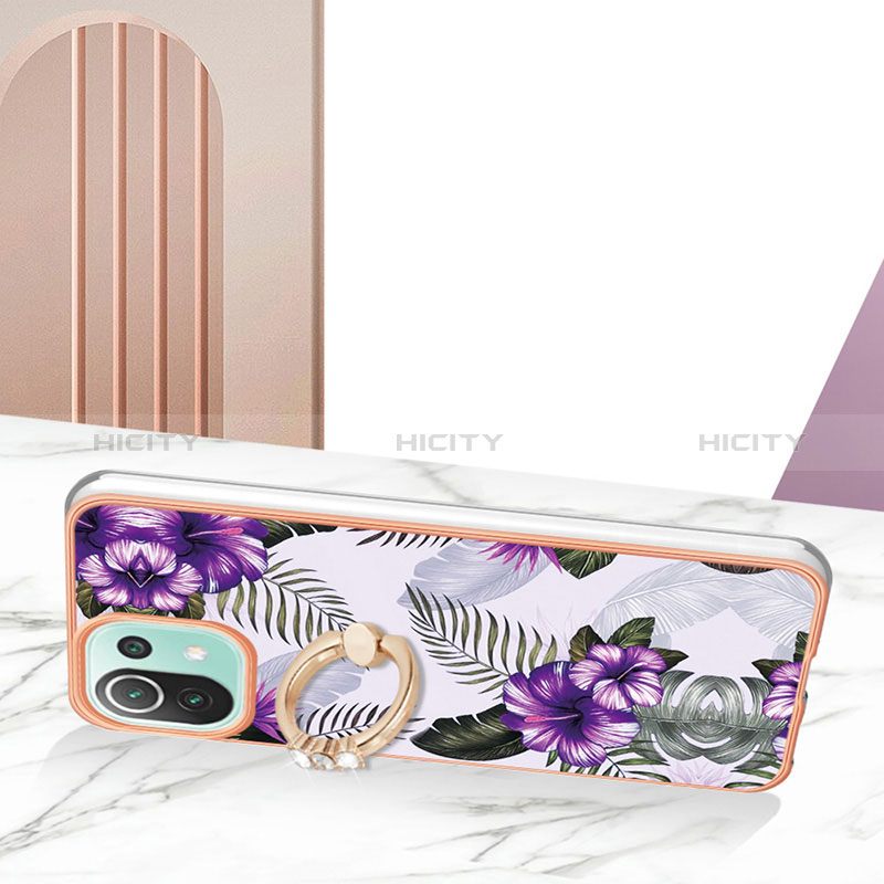 Funda Silicona Gel Goma Patron de Moda Carcasa con Anillo de dedo Soporte YB3 para Xiaomi Mi 11 Lite 5G