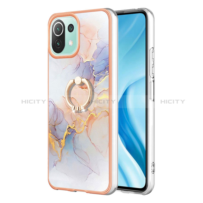 Funda Silicona Gel Goma Patron de Moda Carcasa con Anillo de dedo Soporte YB3 para Xiaomi Mi 11 Lite 5G NE