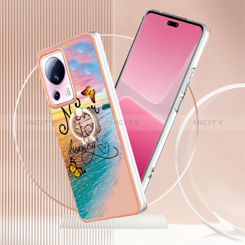 Funda Silicona Gel Goma Patron de Moda Carcasa con Anillo de dedo Soporte YB3 para Xiaomi Mi 12 Lite NE 5G