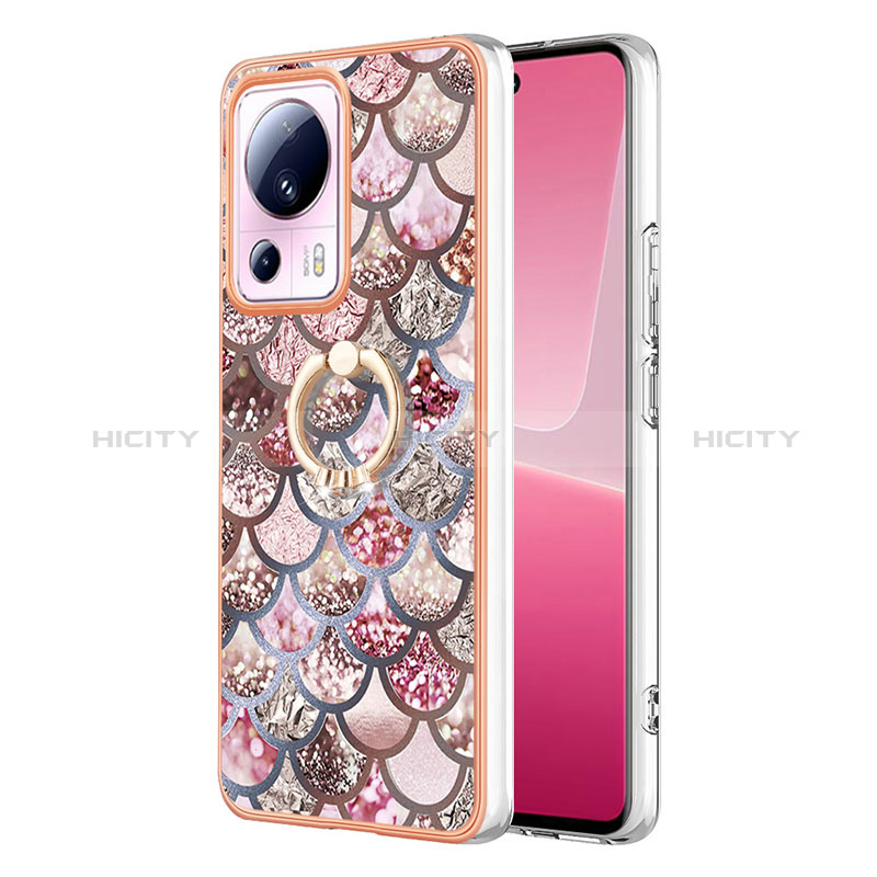 Funda Silicona Gel Goma Patron de Moda Carcasa con Anillo de dedo Soporte YB3 para Xiaomi Mi 13 Lite 5G