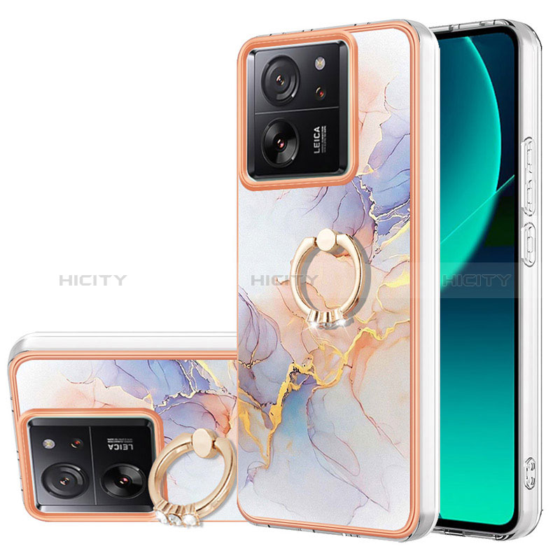 Funda Silicona Gel Goma Patron de Moda Carcasa con Anillo de dedo Soporte YB3 para Xiaomi Mi 13T 5G