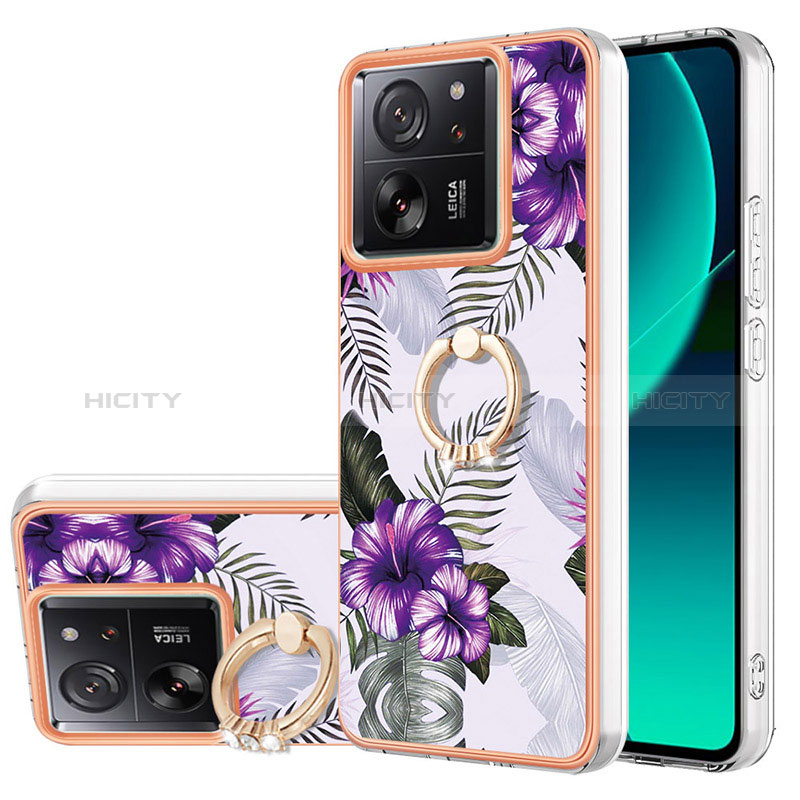 Funda Silicona Gel Goma Patron de Moda Carcasa con Anillo de dedo Soporte YB3 para Xiaomi Mi 13T 5G