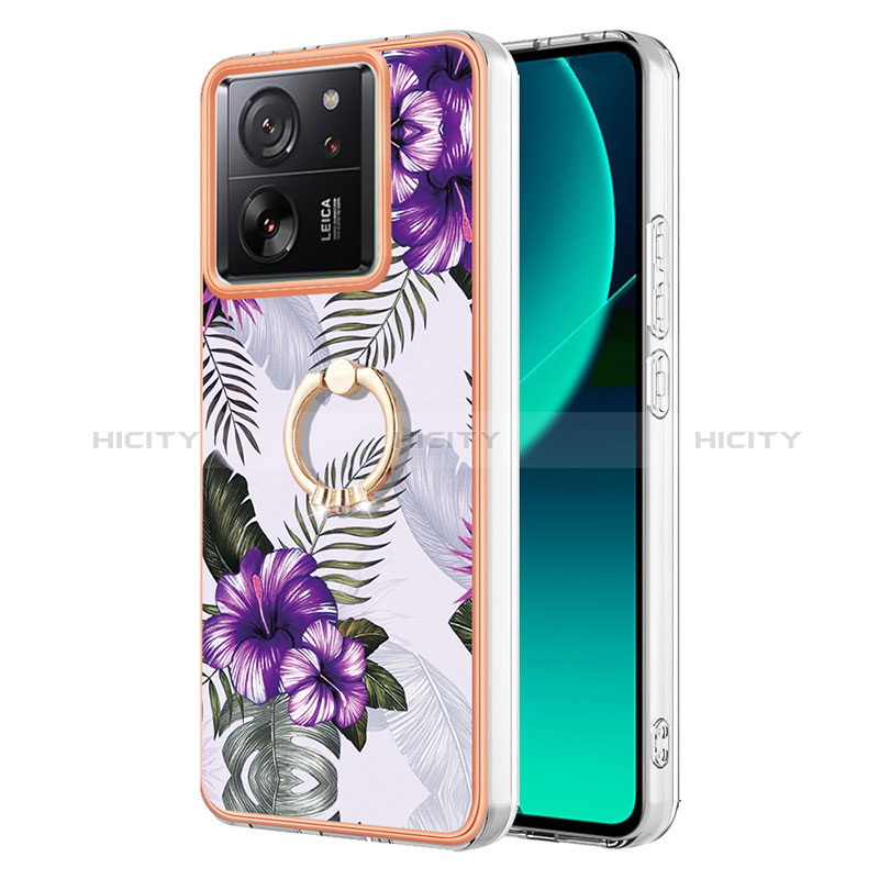 Funda Silicona Gel Goma Patron de Moda Carcasa con Anillo de dedo Soporte YB3 para Xiaomi Mi 13T 5G