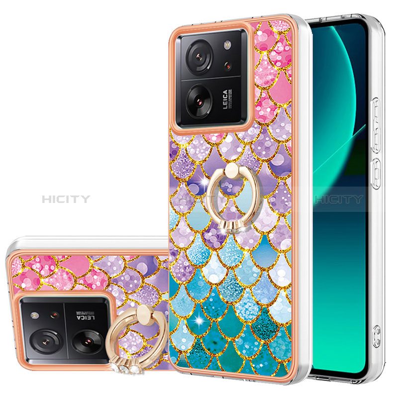 Funda Silicona Gel Goma Patron de Moda Carcasa con Anillo de dedo Soporte YB3 para Xiaomi Mi 13T 5G Vistoso