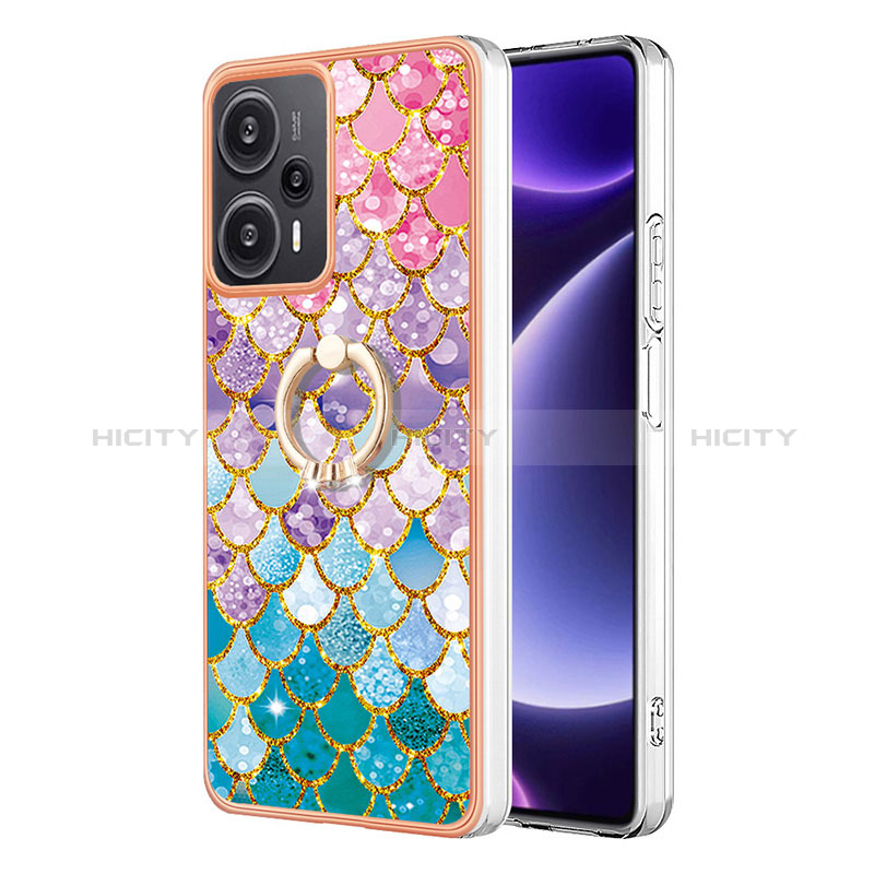 Funda Silicona Gel Goma Patron de Moda Carcasa con Anillo de dedo Soporte YB3 para Xiaomi Poco F5 5G