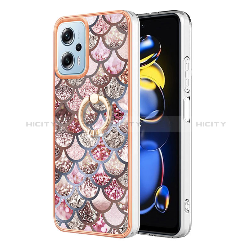 Funda Silicona Gel Goma Patron de Moda Carcasa con Anillo de dedo Soporte YB3 para Xiaomi Redmi K50i 5G