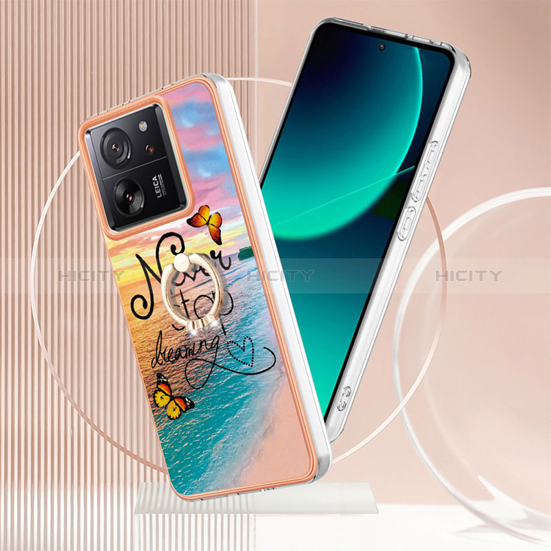 Funda Silicona Gel Goma Patron de Moda Carcasa con Anillo de dedo Soporte YB3 para Xiaomi Redmi K60 Ultra 5G