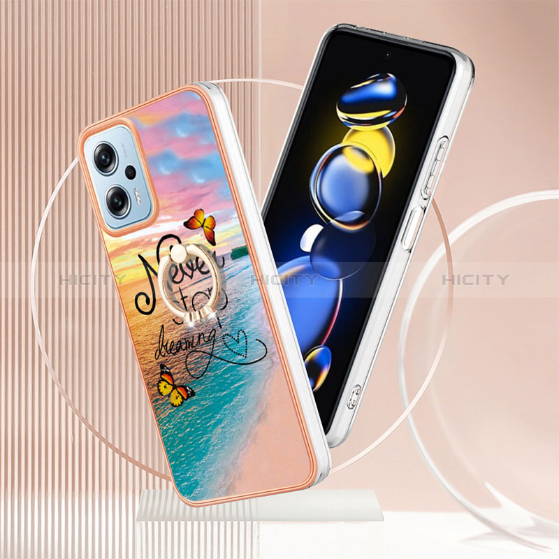 Funda Silicona Gel Goma Patron de Moda Carcasa con Anillo de dedo Soporte YB3 para Xiaomi Redmi Note 11 Pro+ Plus 5G