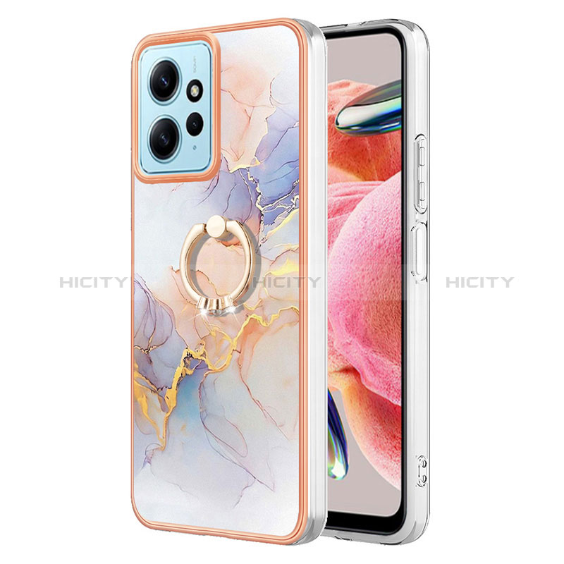 Funda Silicona Gel Goma Patron de Moda Carcasa con Anillo de dedo Soporte YB3 para Xiaomi Redmi Note 12 4G